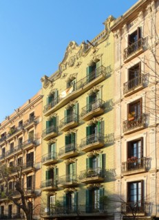 Façade of apartments of the early twentieth century, Barcelona, Spain