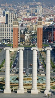 View of the Plaza de Espana, one of Barcelona's most important squares