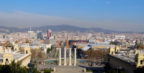 View of the Plaza de Espana, one of Barcelona's most important squares