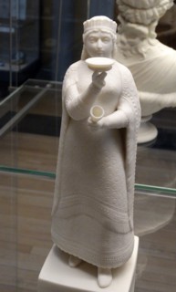 Assyrian-style reproduction in white porcelain