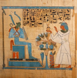 Ancient Egyptian papyrus: The weighing of the heart from the Book of the Dead of Hunefer 19th Dynasty