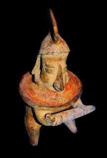 Pottery figure of a warrior Jalisco, Mexico. 300 BC-AD 300.