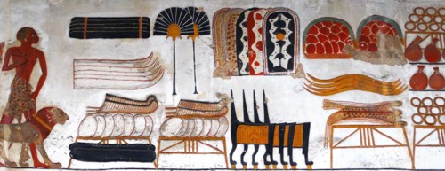 Egyptian temple relief depicting a military expedition by Rameses II (1279-1213 BC)