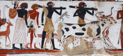 Egyptian temple relief depicting a military expedition by Rameses II (1279-1213 BC)