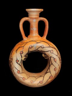 Ring flask from the Meroitic period. in pre-Islamic Sudan. 300 BC to 400 AD.