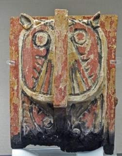 wooden head of a lion. 7th-10th century AD. From Egypt. decoration of an early Christian church.