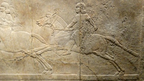 Relief depicting the royal lion hunt. Assyrian, about 645-635 BC From Nineveh