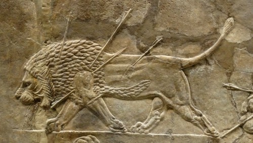 Relief depicting The royal lion hunt. Assyrian, about 645-635 BC From Nineveh