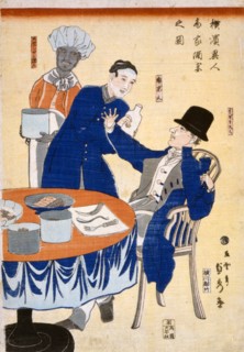 Banquet at a foreign mercantile house in Yokohama