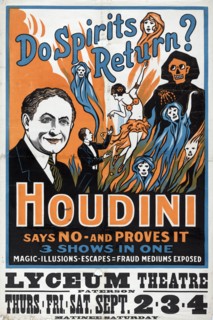 Poster for Houdini's fraud exposure show
