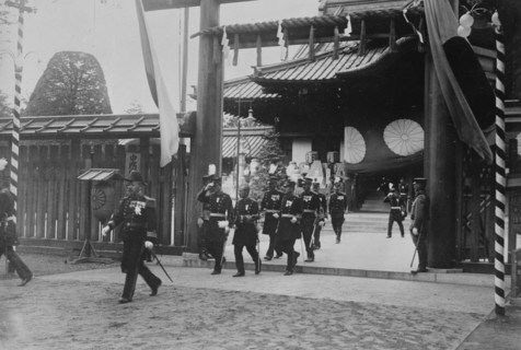 Japan - Officers visiting Yasukuni Shrine on festival