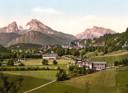 Berchtesgaden from Malerhugel, Upper Bavaria, Germany 1890