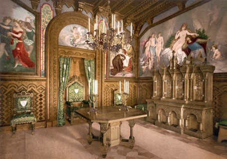 Arbeitszimmer, Neuschwanstein Castle, Upper Bavaria, Germany 1890