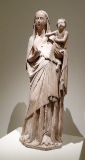 Carved alabaster statue of Mother of God by Anonymous