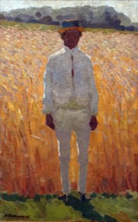 Painting depicting a Landscape with male figure by Antoni Badrinas