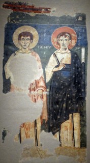 Romanesque fresco depicting the Apostles of Ager