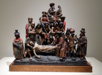 Carving depicting Christ Falling on the Way to Calvary