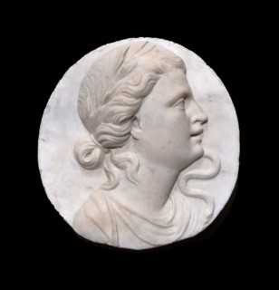 Carved marble titled 'Virtue of Prudence' by Bartolommeo Bandinelli