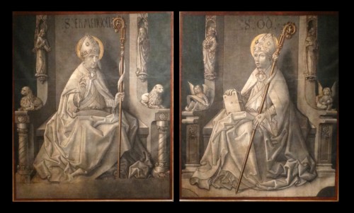 Fabric doors from an organ depicting Saint Peter and Saint Paul