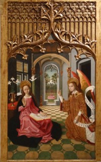 Painting depicting the Annunciation by the Master of La Seu d'Urgell