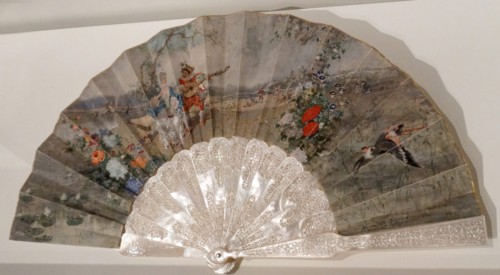 Fan with scene of gallantry by Marià Fortuny