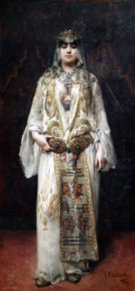 Painting titled 'In the Presence of the Lord' by Franesc Masriera