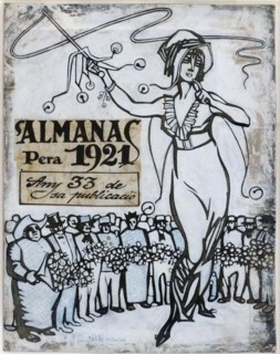 Illustration depicting 'Almanac for 1921' by Juan Gris