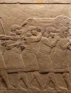 return from the lion hunt Nineveh, Iraq. Assyrian 645-636 BC