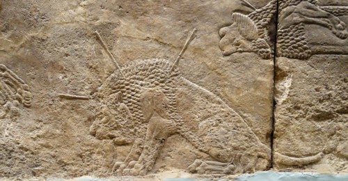 The royal lion hunt, Assyrian, about 645-635 BC From Nineveh. North Palace, Iraq