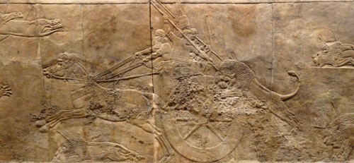 The royal lion hunt, Assyrian, about 645-635 BC From Nineveh. North Palace, Iraq