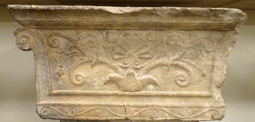 Finial of back of a Greek, 3rd century BC, marble bench (exedra)