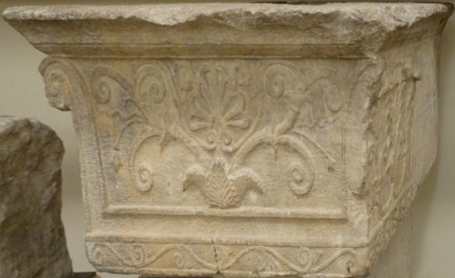 Finial of back of a Greek, 3rd century BC, marble bench (exedra)
