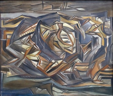 Paesaggio Tragico, 1945 Oil on canvas by Merlyn Evans 1910-1973. In 1942