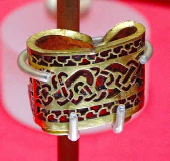 Handle for a seax, or single-edged knife from the Staffordshire Hoard. Anglo-Saxon. 7th or 8th centuries