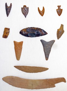 Flint tools, including arrowheads, lance heads and knives