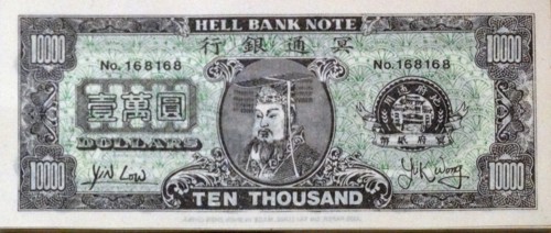 Chinese funeral money offering