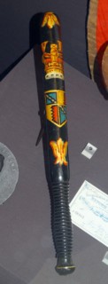 19th century Policeman rattle and truncheon
