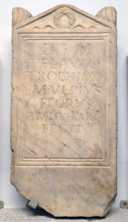 Memorial stone for T. Flavius Trophimus set up by M. Ulpius Florus
