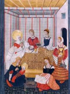 Workshop of Pedro García de Benabarre (1445 - 1485). Birth of the Virgin