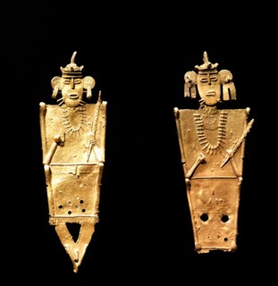 gold alloy, copper and silver votive figurines