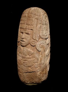 Aztec volcanic rock statue of Chicomecoatl the Goddess of maize and groundwater