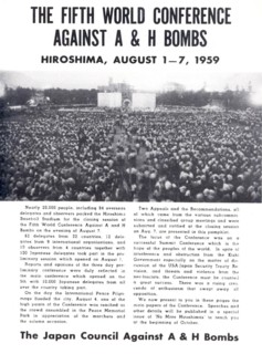 Magazine article against A & H bombs, Hiroshima, Japan, 1959