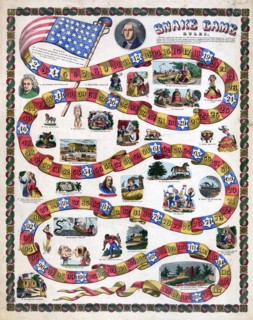 Snake game rules. Published between 1840 and 1860
