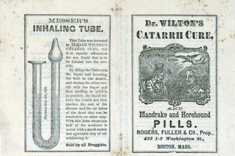 Messer's inhaling tube Dr. Wilton's catarrh cure