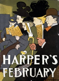 passengers on a tram: Harper's February 1897 Front cover by Edward Penfield