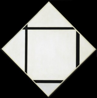 Piet Mondrian. (Dutch, 1872-1944). Tableau I- Lozenge with Four Lines and Gray