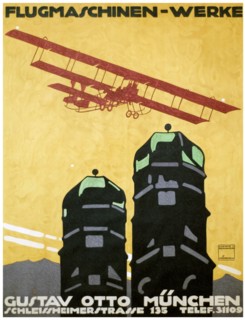 Ludwig Hohlwein 1912 Flugmaschinen - Werke, Poster
