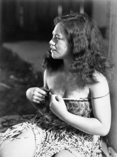 Maori woman in traditional costume, New Zealand circa 1950