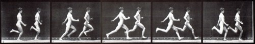 Early footage of a men running