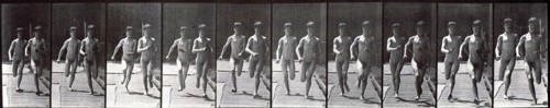 Early footage of a men running